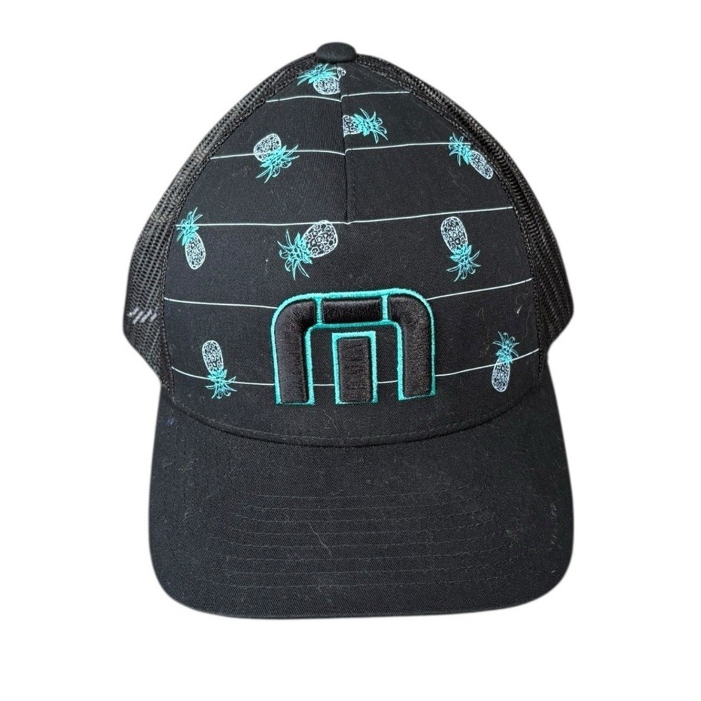 Travis Mathew‎ Hat Cap Snapback Yupoong Black Pineapple Trucker Flex Fit Adult